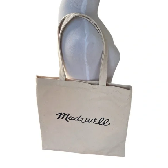 2 MadeWell Bien Fait black & white canvas tote bags - Picture 4 of 9